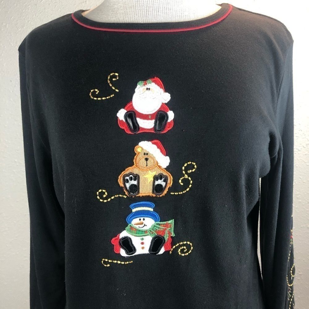 Reference Point long Sleeve Christmas Top Size S - Picture 2 of 7